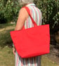 Lovely red water resistant bag, shoulder straps, reinforced base. - Image 2