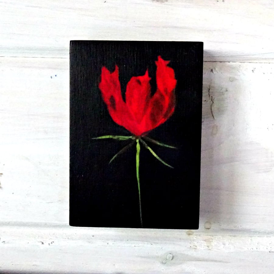 Red Rose Freestanding Art Block  - Scotland 