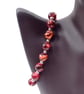 Maroon Glass Bead & Silver Plated Spacer Jewellery with Vitrail Moon and Stars - Image 7