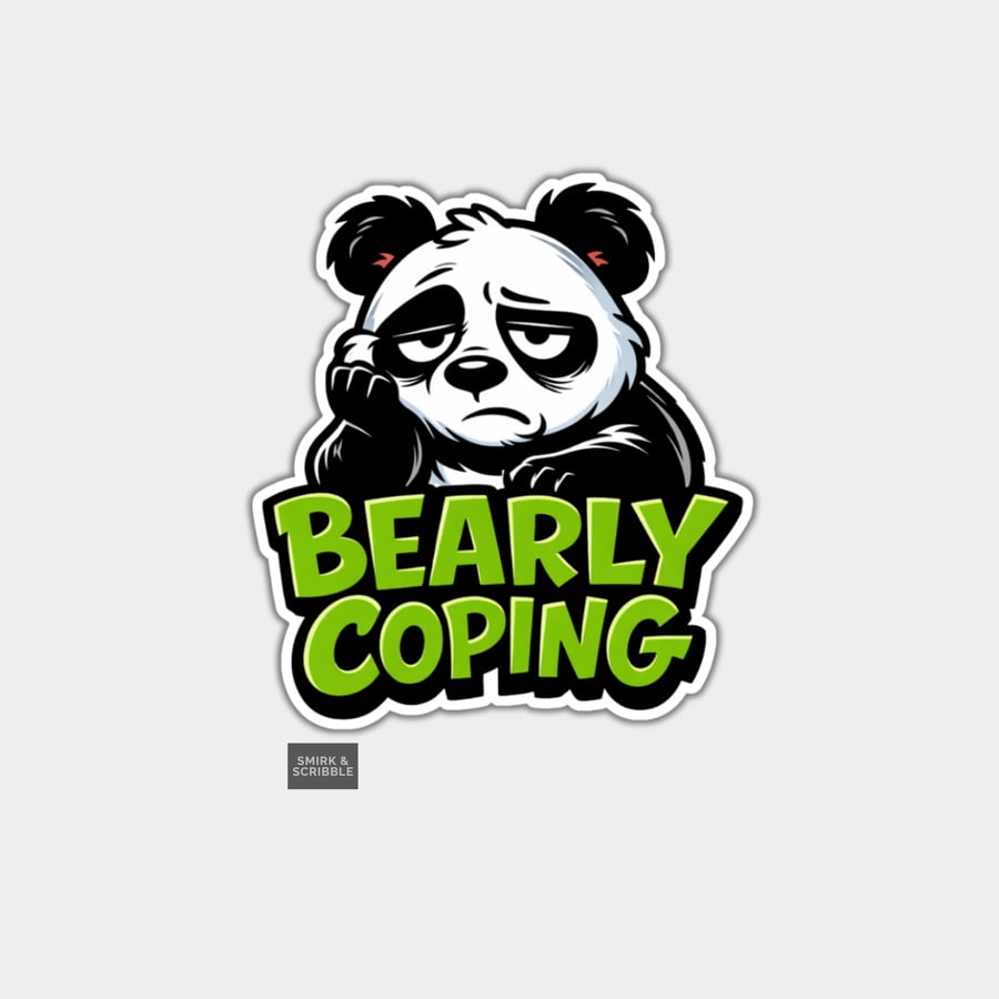 Funny Vinyl Sticker For Adults - Grumpy Panda - Folksy