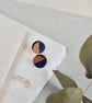 Mini half painted circle stud wooden earrings - Image 4