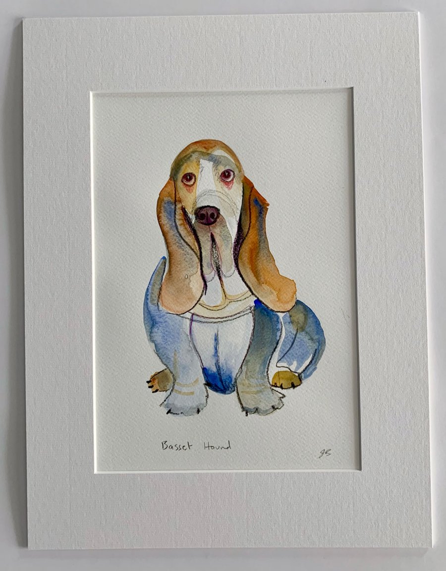 Basset hound dog original painting 