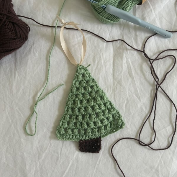 Handmade Crochet Christmas Tree Ornament 