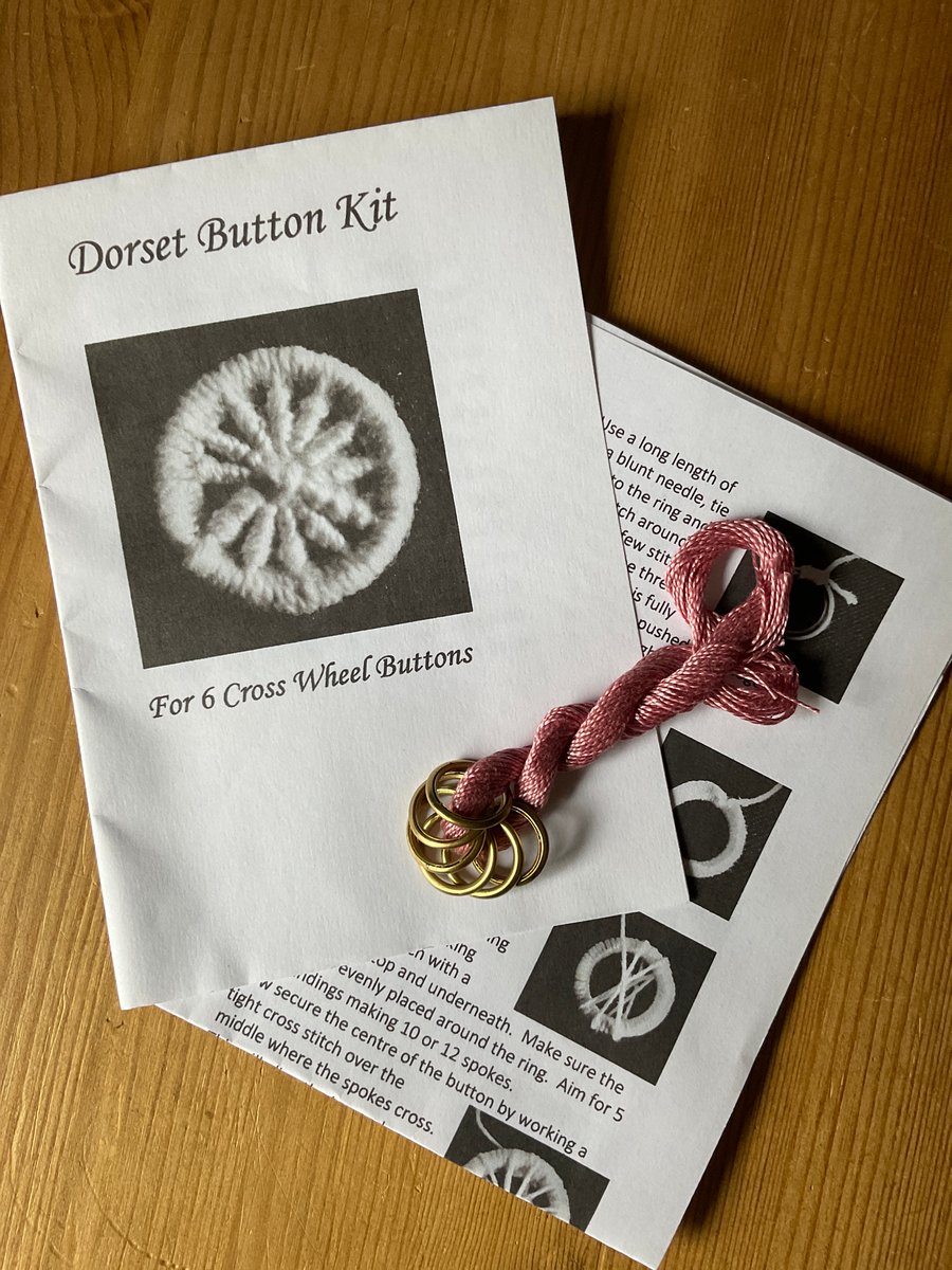 Kit to Make 6 x Dorset Cross Wheel Buttons, Dusty Pink, 15mm