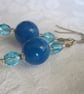 Blue Quartz & Czech Fire Polished Glass Earrings - Image 2