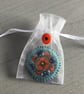 Hand Embroidered Orange Blossom Brooch  - Image 6