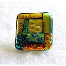 Dichroic L012 Luxury Fused Glass Patchwork Brooch Handmade 