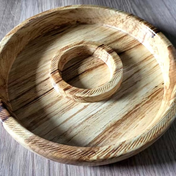 Beautiful unique spalted Beech snack and dip Platter 