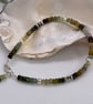 Tourmaline and sterling silver bracelet
