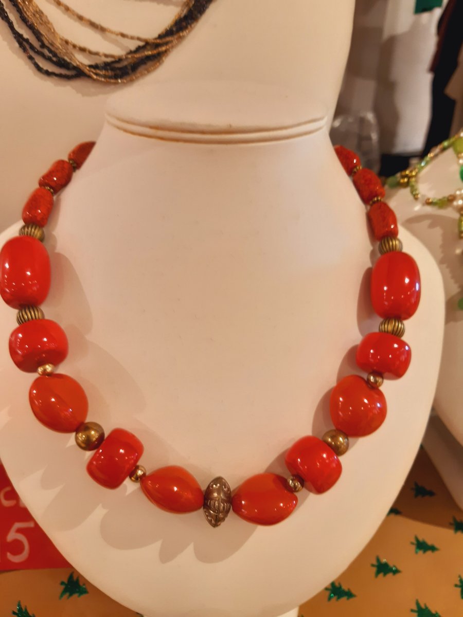 Red chunky necklace