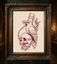 Dark Crow Skull Cross Stitch Pattern PDF, Gothic Bird Embroidery Chart, - Image 9