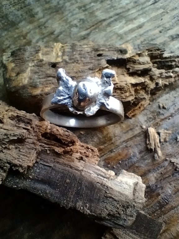 Recycled Sterling Silver Bug Ring