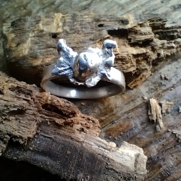 Recycled Sterling Silver Bug Ring