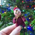 Pocket Pixies "Figgy" Christmas Decorations, Mini Art Doll