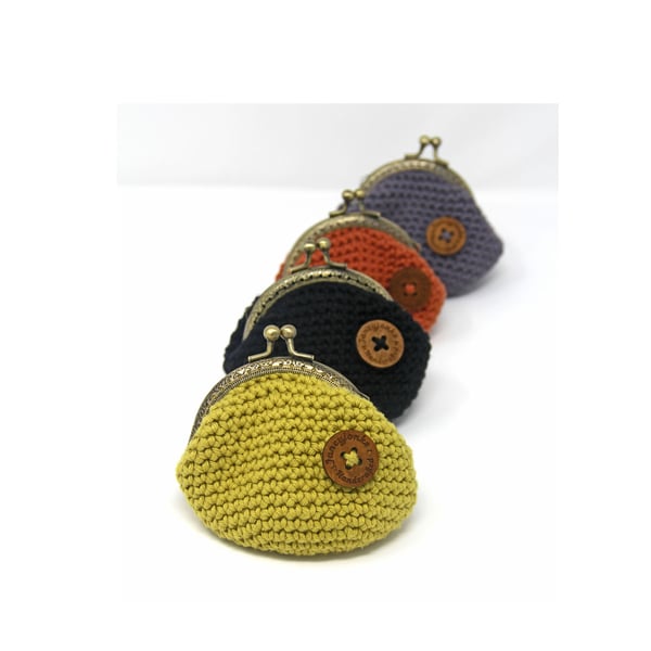 Cotton crocheted purse, range of colours