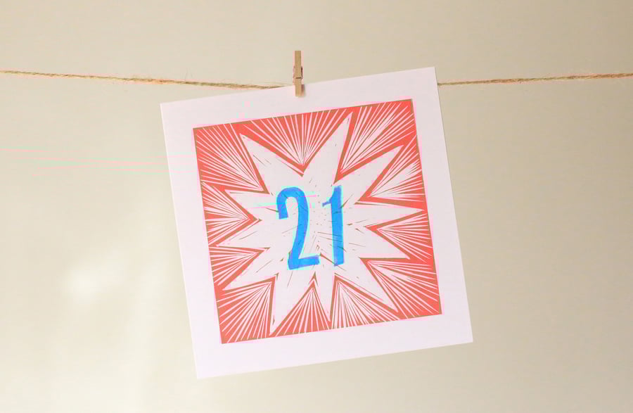 '21' birthday card
