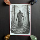 Gothic Reaper Forest Print – Dark Macabre Canvas Art – Occult Skeleton Wall