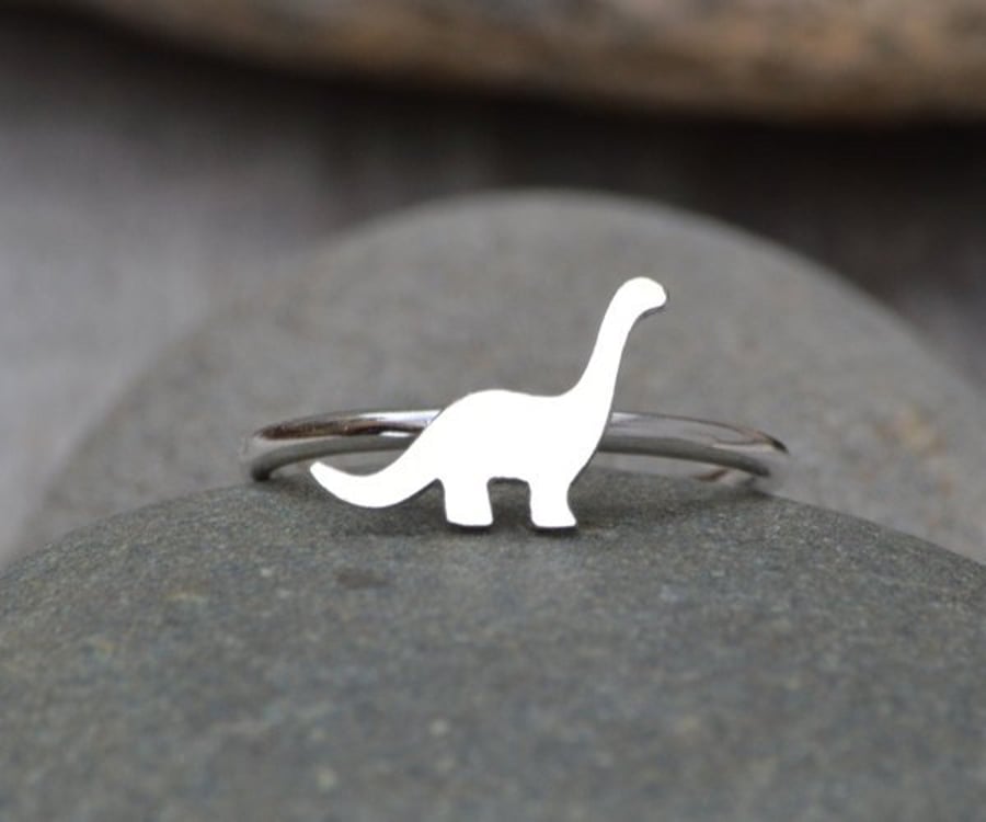 Dinosaur Ring, Brontosaurus Ring In Sterling Silver
