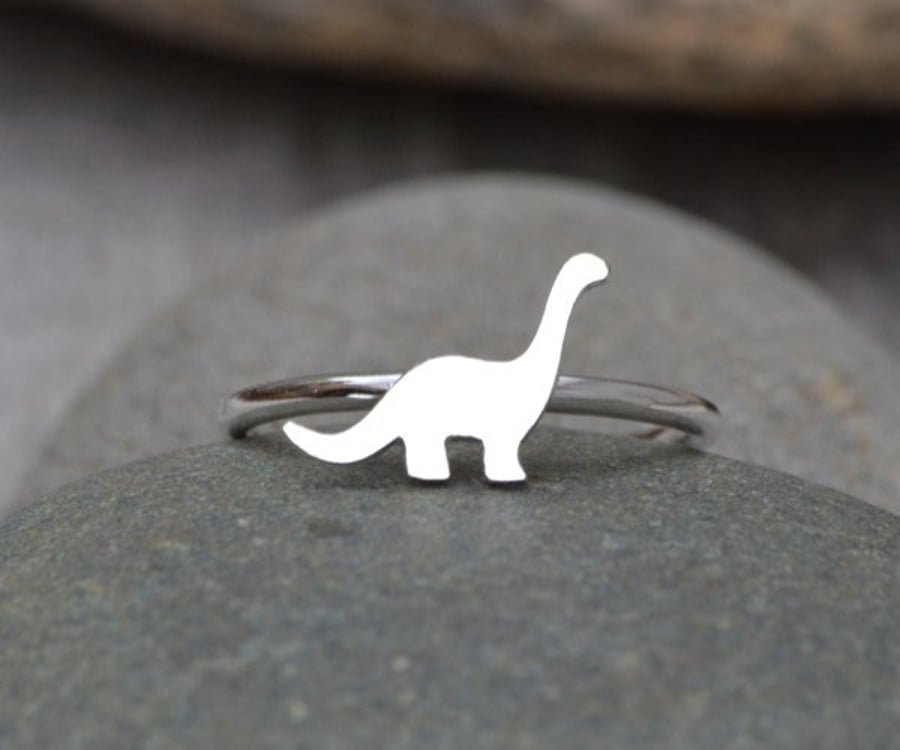Dinosaur Ring Brontosaurus Ring In Sterling Si Folksy