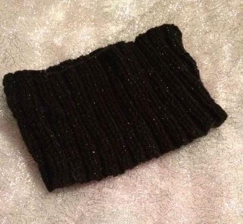 Black wool ski headband