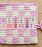 Handmade Checkerboard Crochet Hook Roll Pouch Storage Organiser for Crocheters - Image 7