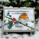 Christmas Memorial Plaque Christmas Grave Remembrance Plaque 