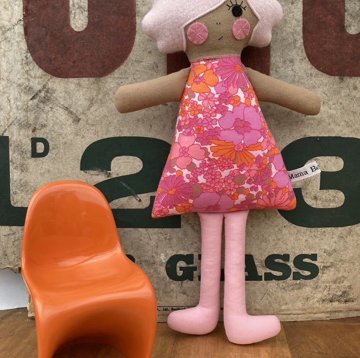 Tami Dolly the Handmade Cloth Doll pink Folksy