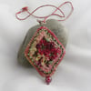 Red Lace Embroidered Pendant