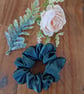 Handmade Bottle Green Satin Scrunchie - Classic Size - Image 3