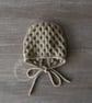 Hand Knitted Baby Bonnet in Camel, Wool & Cashmere, 12–18 Months