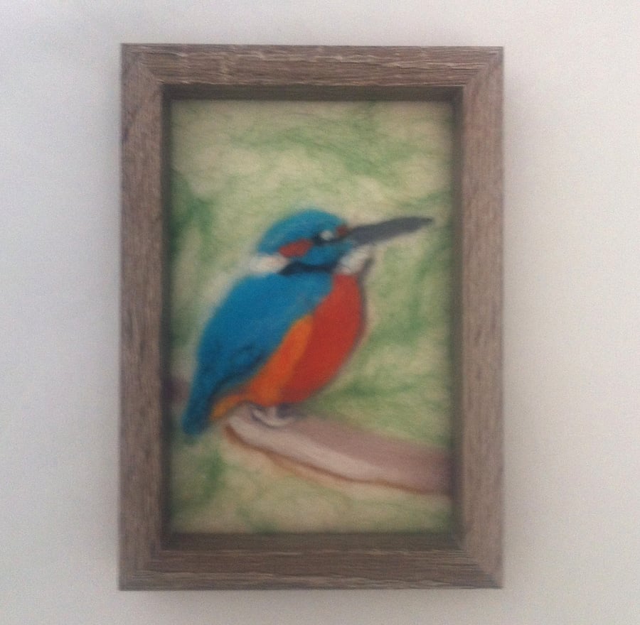 Needle Felted Kingfisher Picture