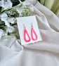 Neon Pink Acrylic Teardrop Earrings - Open Hoop Drop Dangles - Image 5