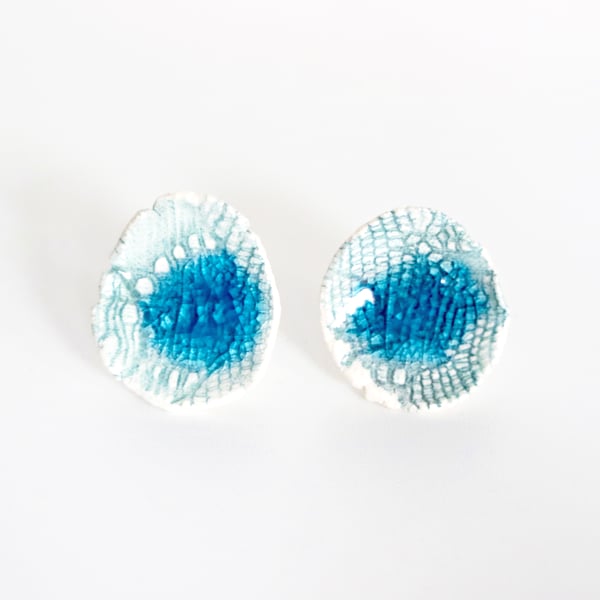Fresh Blue Porcelain Earrings