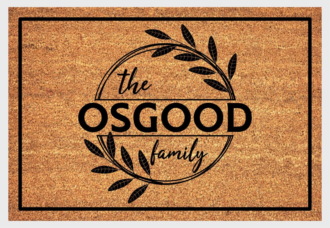 Personalised Surname Door Mat - Customised Family Name Welcome Mat - 3 Sizes