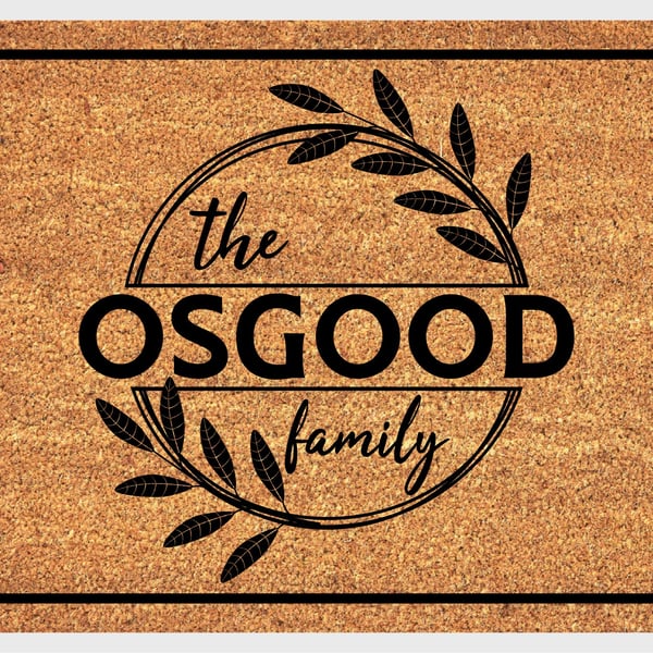Personalised Surname Door Mat - Customised Family Name Welcome Mat - 3 Sizes