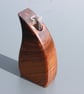 Handcrafted Walnut Wood Sculptural Vase with Glass Liner