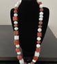 'Gabby' Brown and Cream Resin Beads