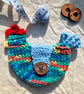 Rainbow chicken pouch cotton coin purse, Birthday gift, Christmas gift