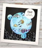 Dad Greetings Card - Birthday, fathers day, 3D, blank inside, fish, bubbles - Image 2