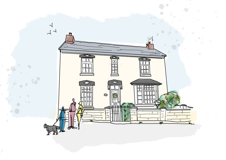 Custom made to order Personalised house sketch 