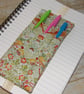 William Morris fabric pen holder bookmark elasticated A5 notebook size 