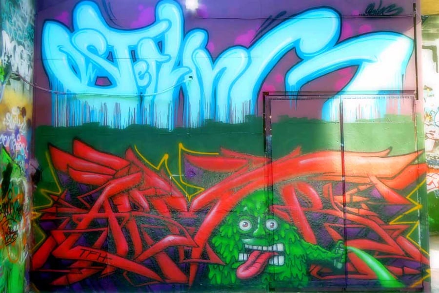 Southbank Skate Park Graffiti Street Art London 18"x12" Print