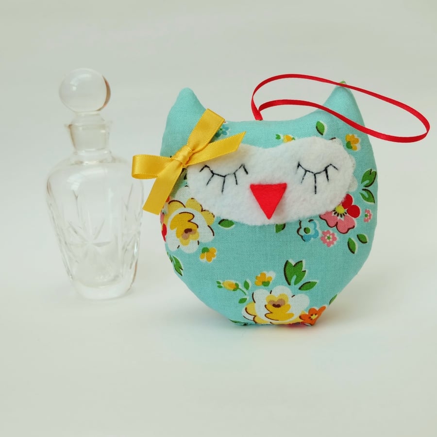 Lavender Sachet Owl, Soft Blue Flowery Scented Owl Lavender Bag Decoration