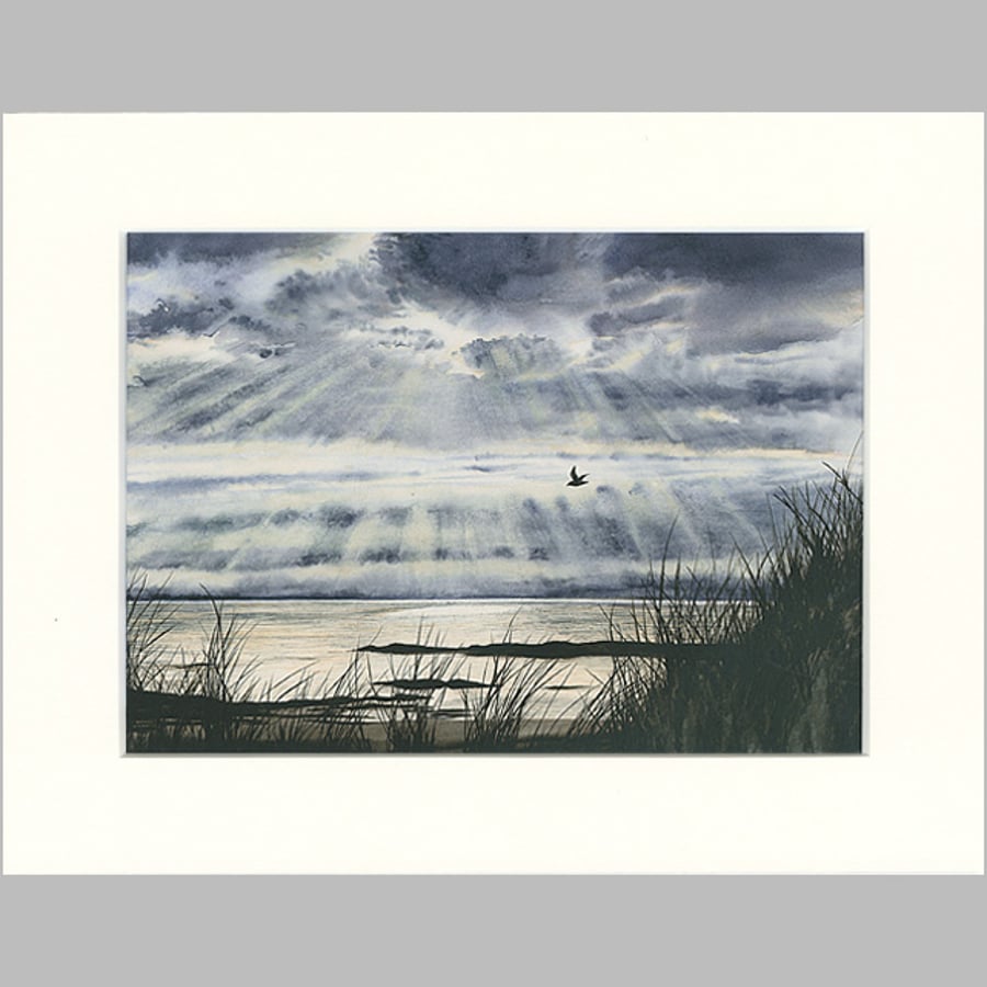  Mounted Giclée Print "Flying Home" 9" x 7"