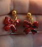 Bow Stud Dangle Earrings - Image 8
