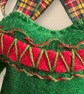 Fair isle Christmas jumper decoration, embroidered tree bauble, tartan red green - Image 2