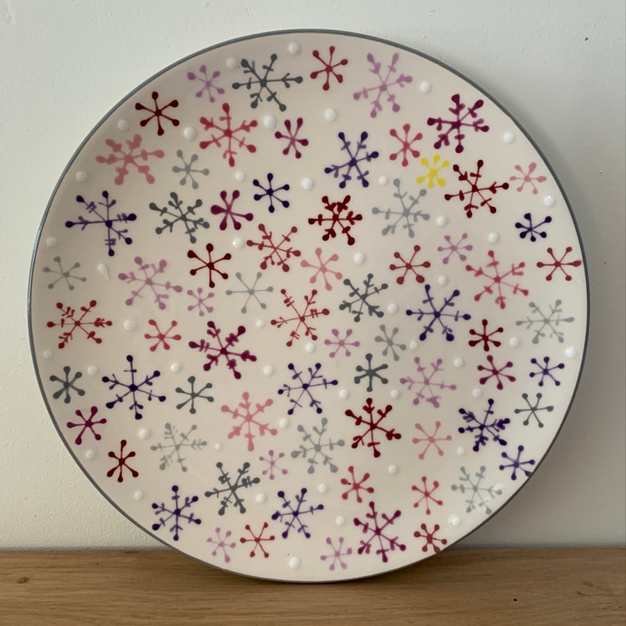 SALE Snowflake Coupe Plate