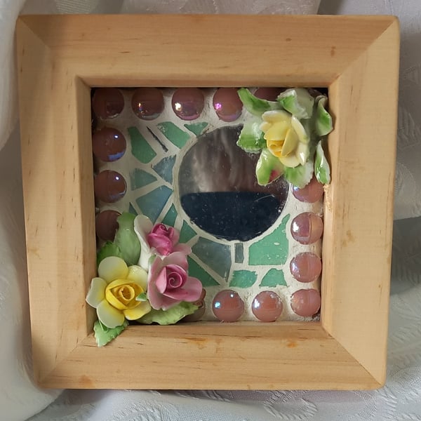 3D ROSE MOSAIC MIRROR WALL DECORATION GIFT FOR GARDENERS