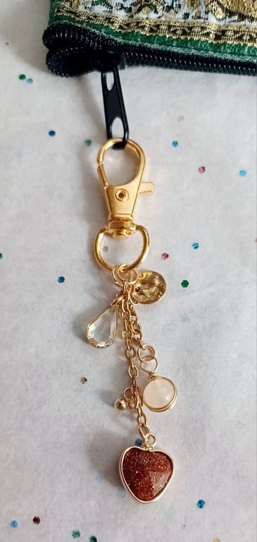 Handmade Goldstone Bag Charm