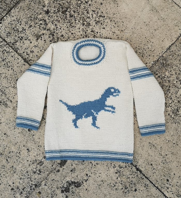 Knitting Pattern for a Velociraptor on a Sweater.  Digital Pattern